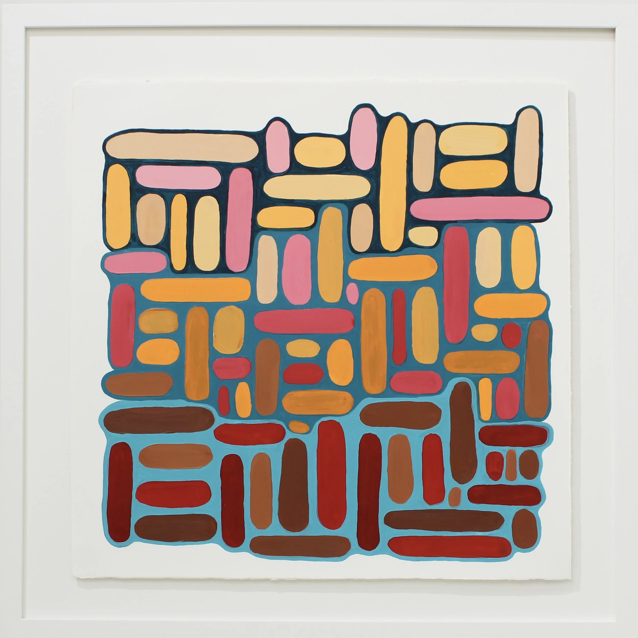 Horizon, oil on printmaking paper, 29 x 29 inches framed