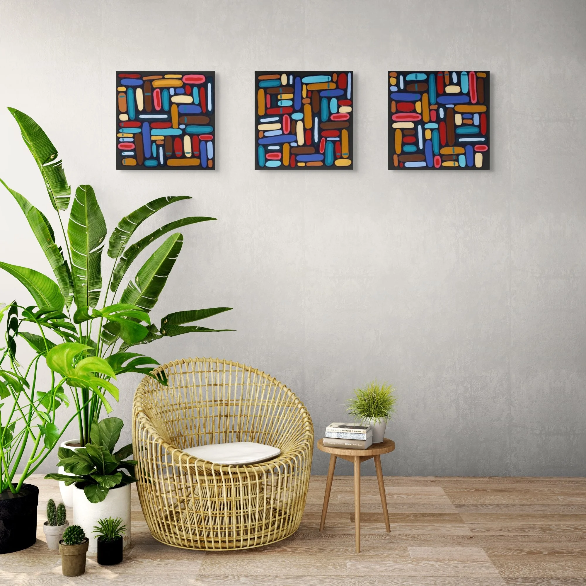 Verse X, oil on canvas, 16 x 16 inches each