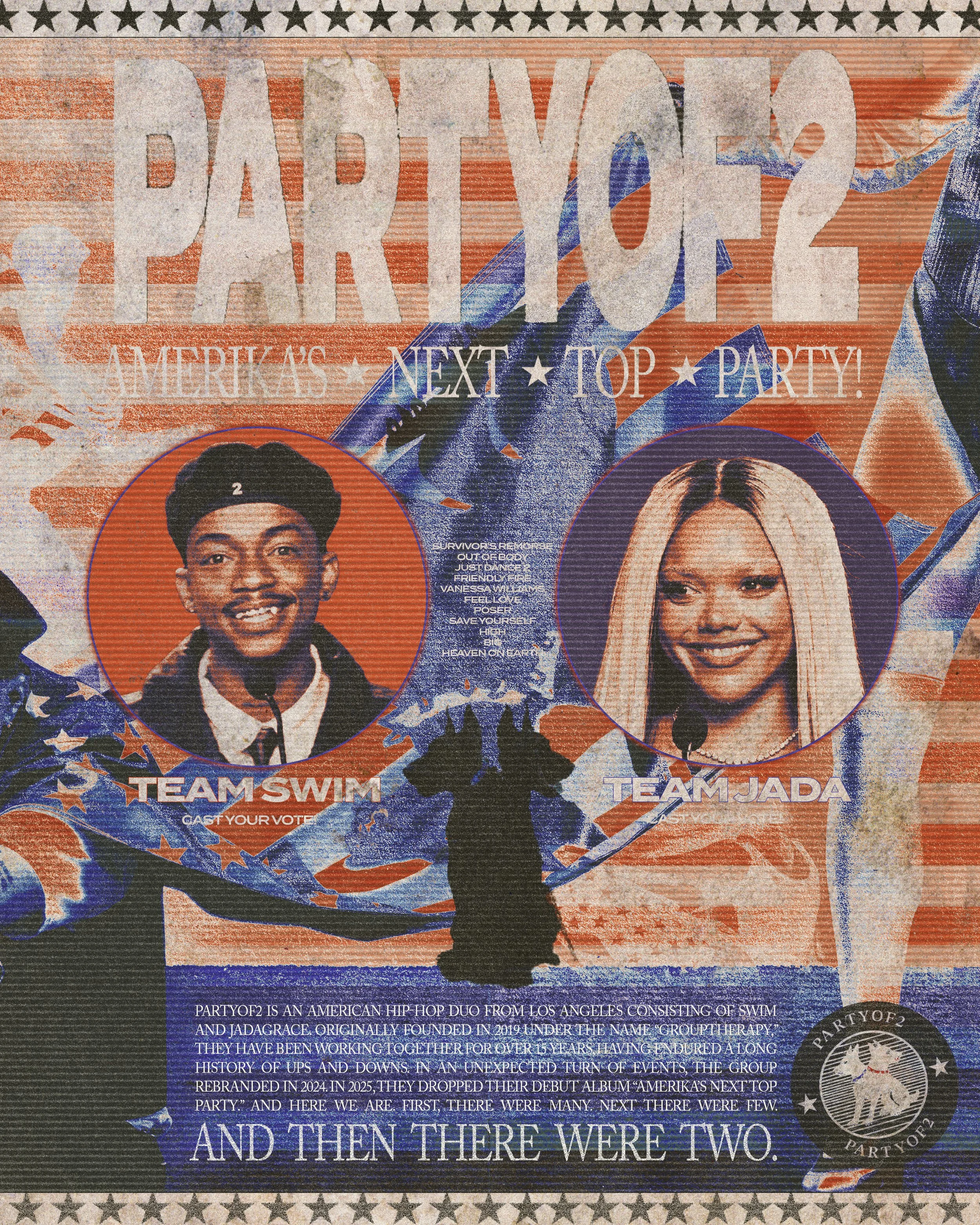 PARTYOF2 "AMERIKA'S NEXT TOP PARTY!" Album Poster