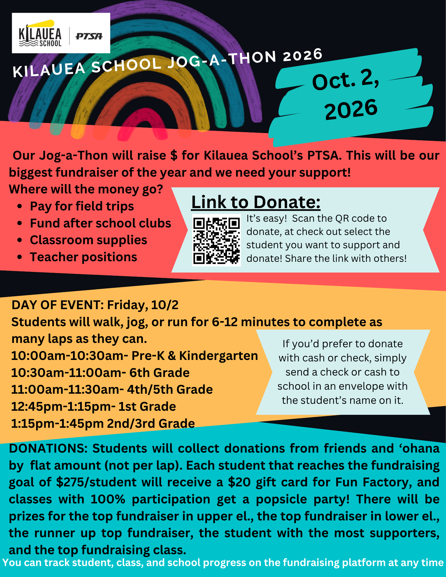 Kilauea School Jog-a-Thon 2026: October 2!