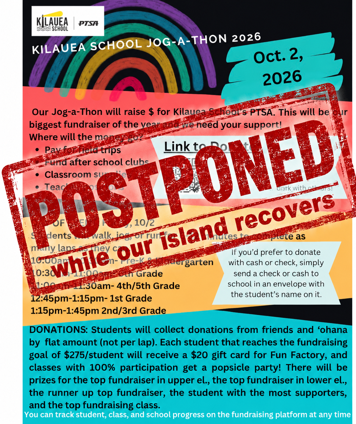 Jog-a-thon Postponed
