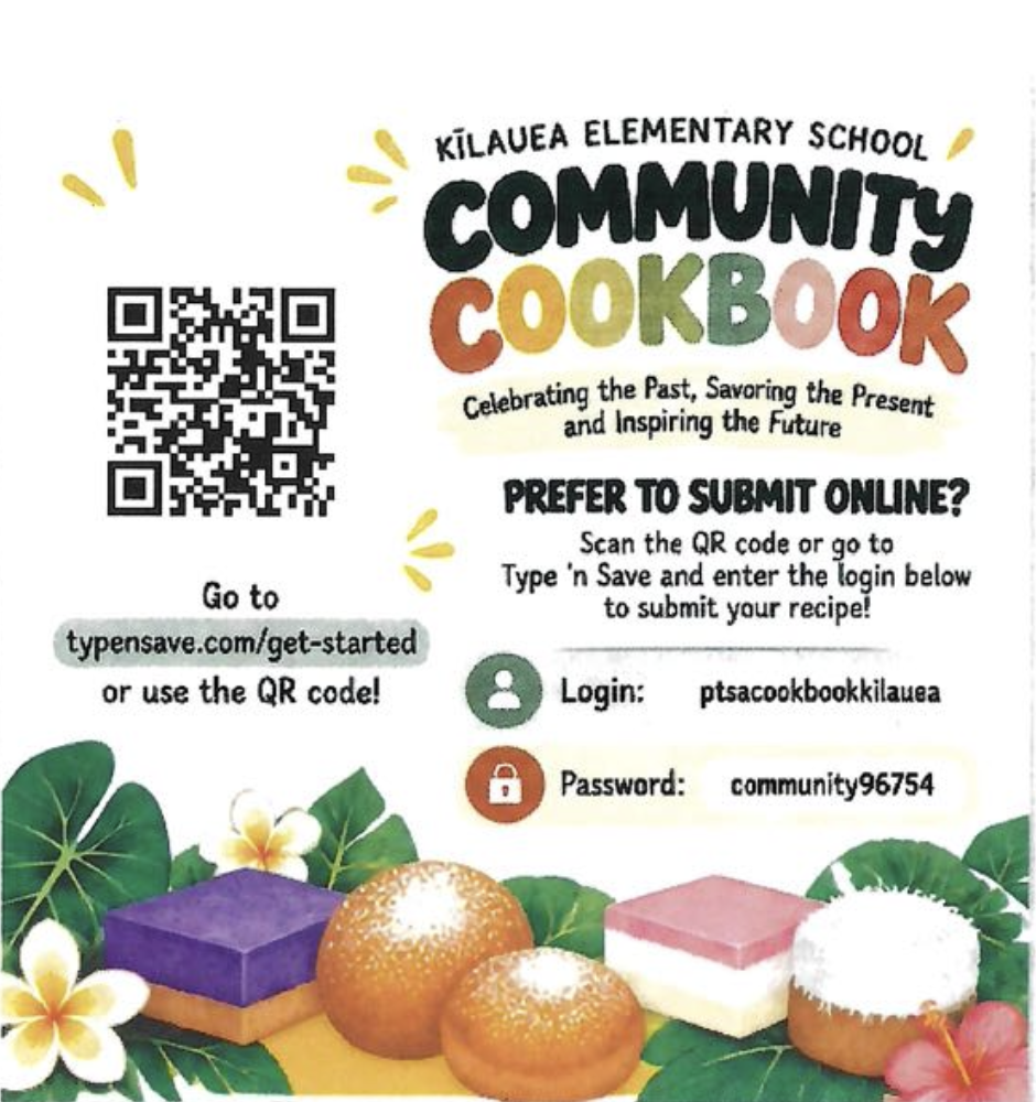 Kilauea School Cookbook Update