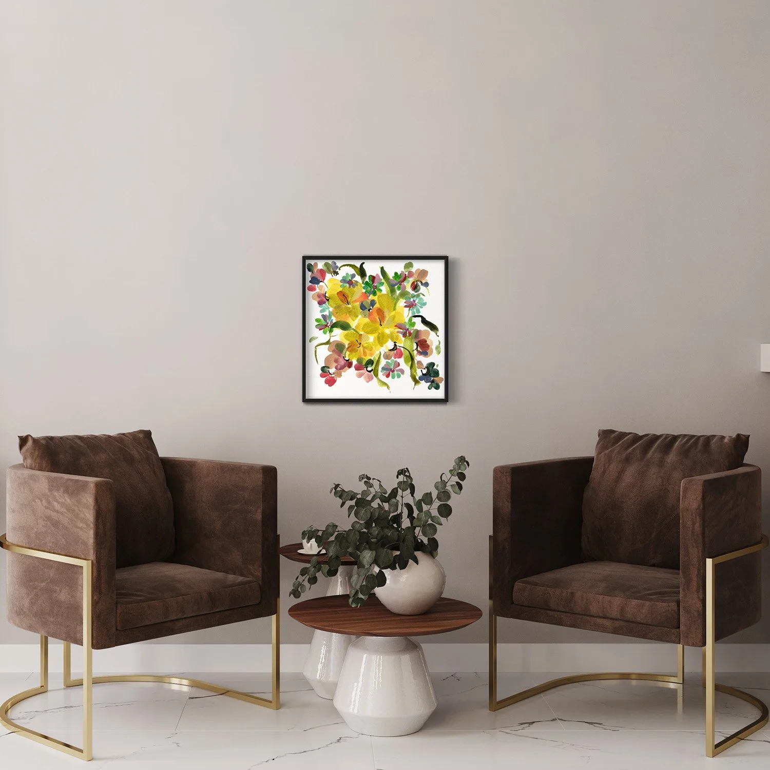 Yellow Narcissus in a living room