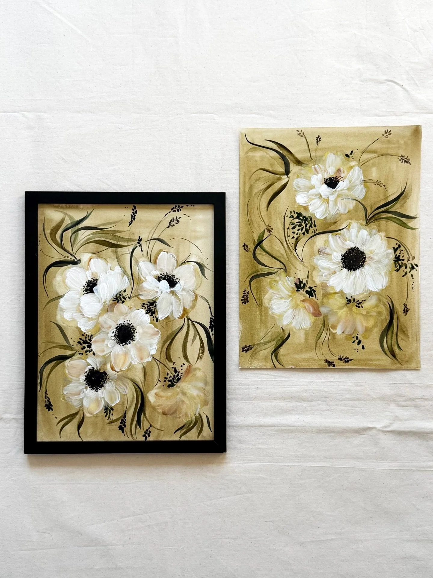 My all time favorite pair 💛 

Shop for prints on my website. 
All original and prints are 25% off! 

Link in the bio. 

#fineartprints #neutralhomedecor #floralprints