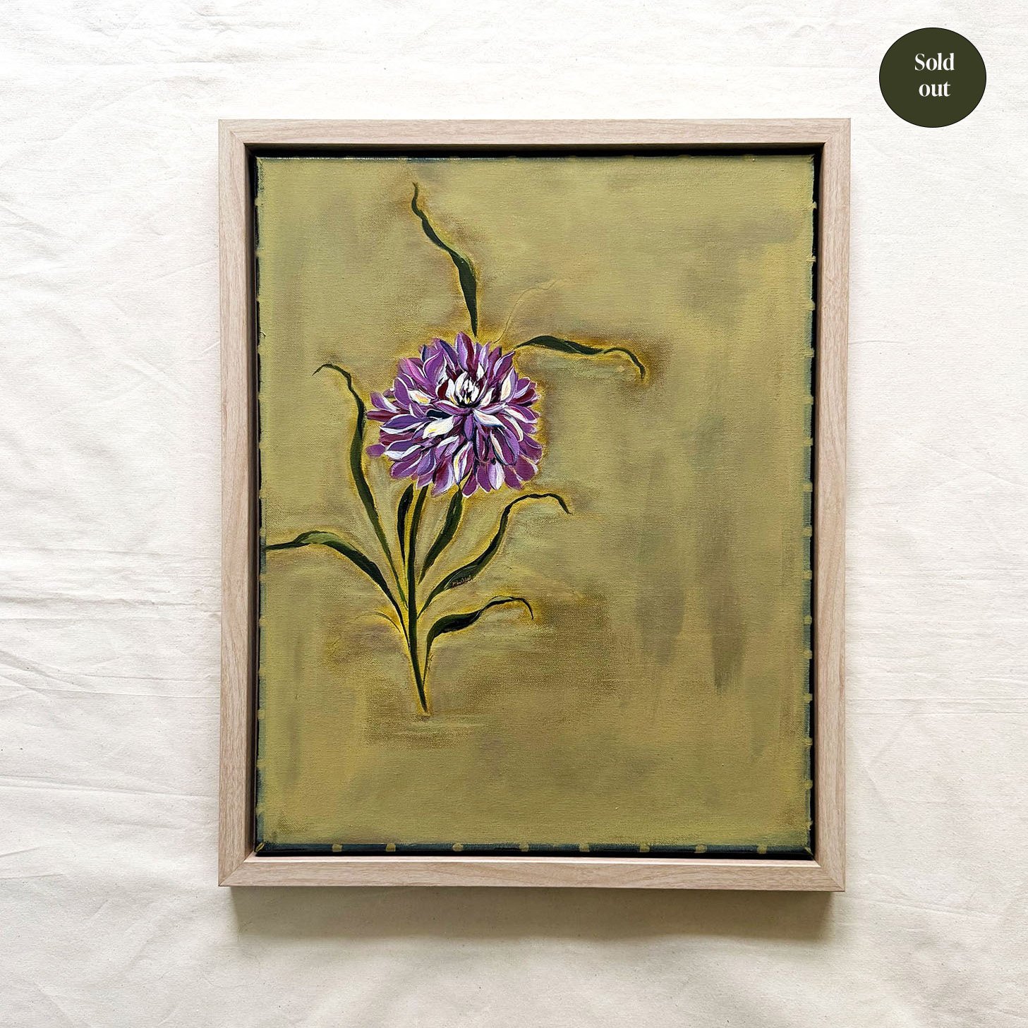 SO Flow Dahlia on olive green fine art on canvas.jpg