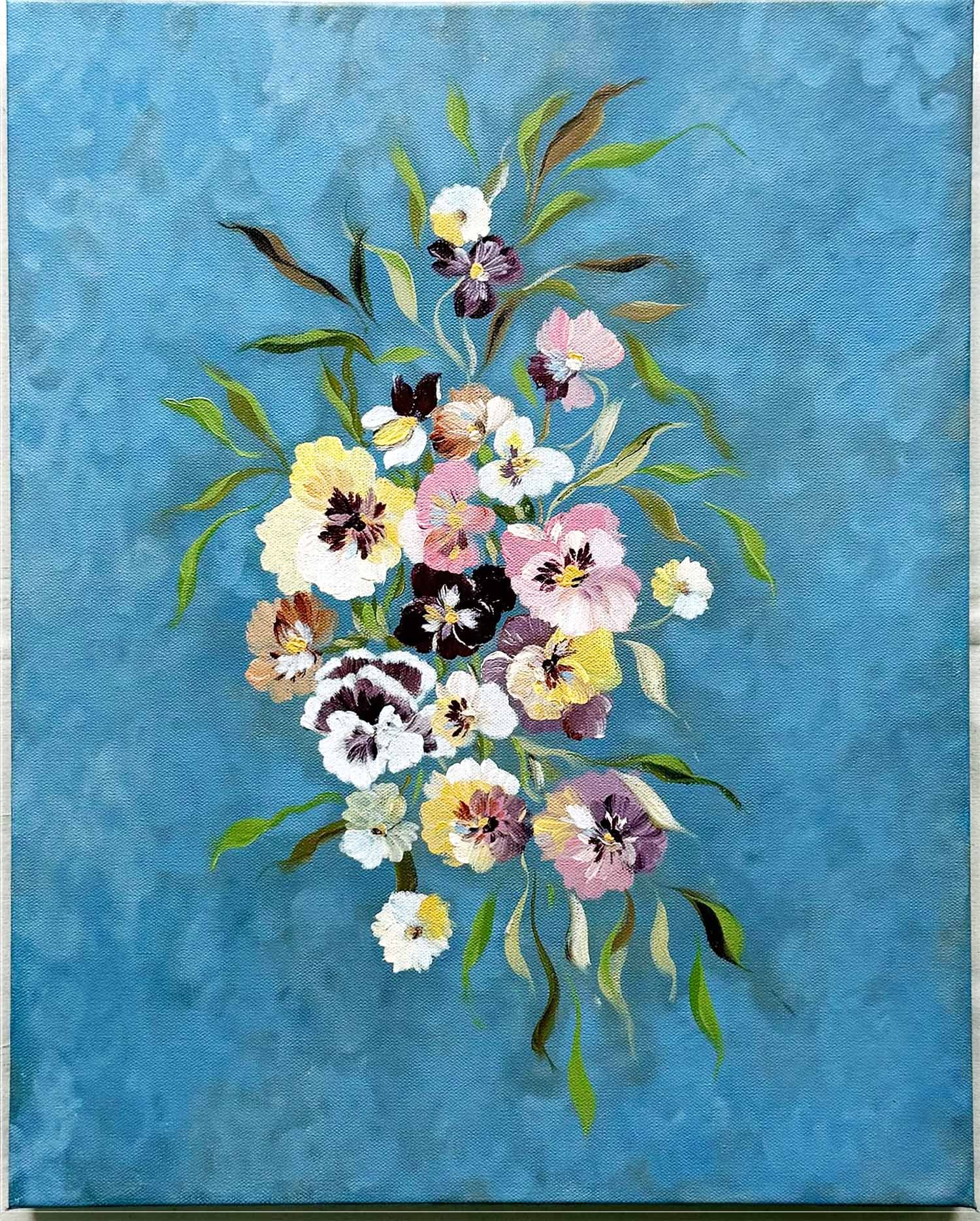 High-end whimsical hand-painted cottagecore aesthetic canvas piece for home styling.