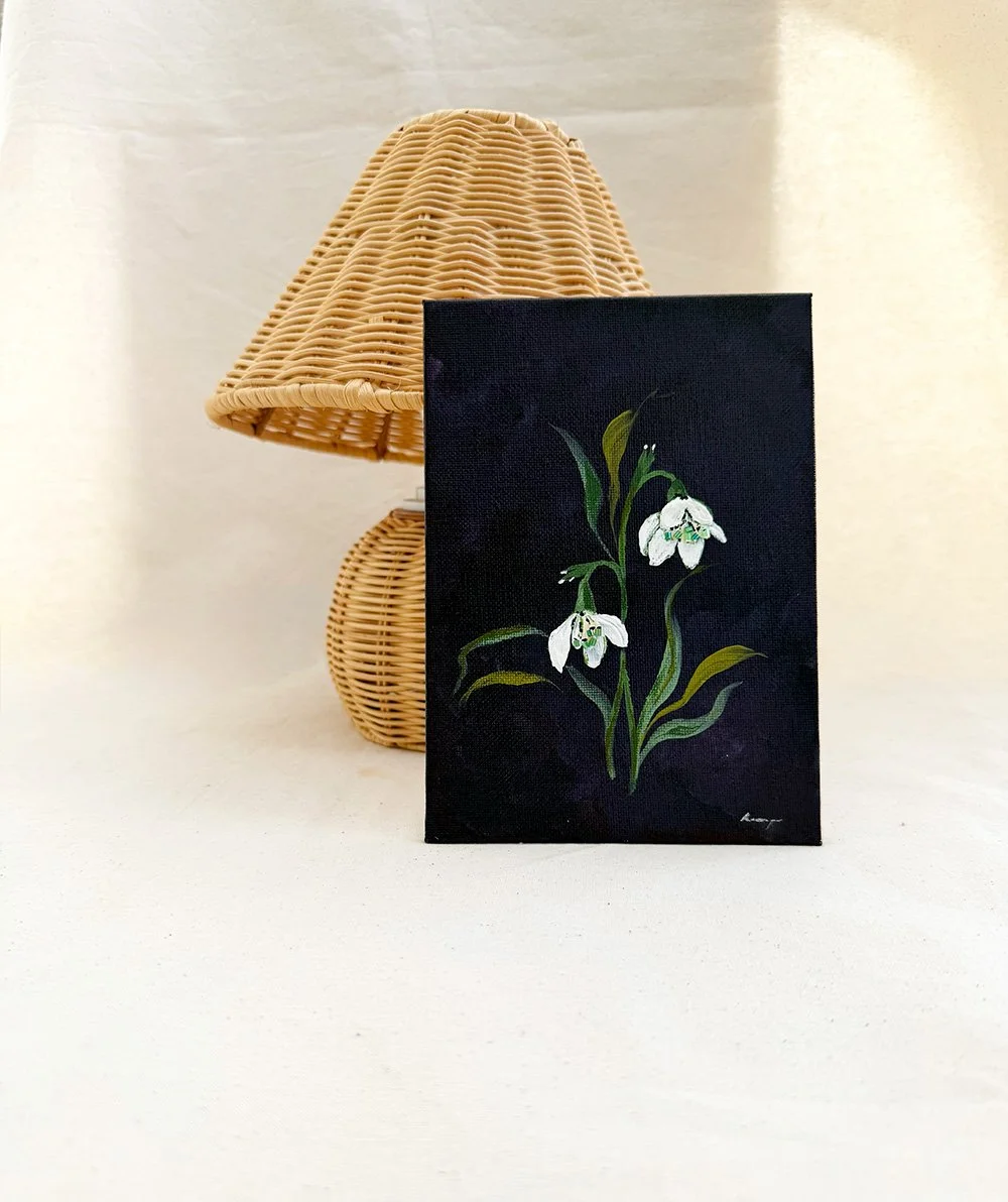 white snowdrop artwork