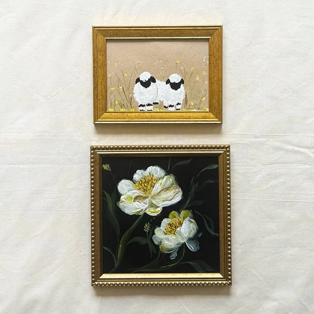 Sheeps Framed comforting Artwork original