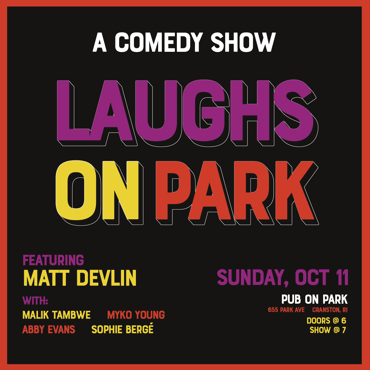 Comedy Show: Laughs On Park