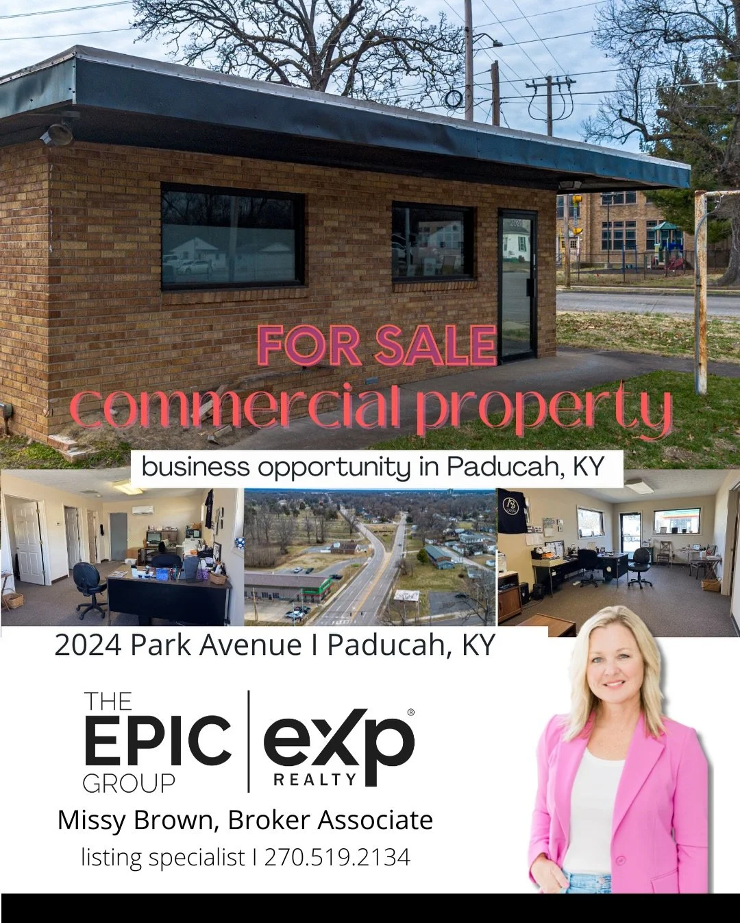 For Sale🏦

I have so many ideas for this little prime commercial spot between downtown Paducah and the mall area and 1-24!

What do you envision 🤔

📍2024 Park Avenue Paducah KY 

Prime opportunity in a high-visibility location on Park Avenue! This