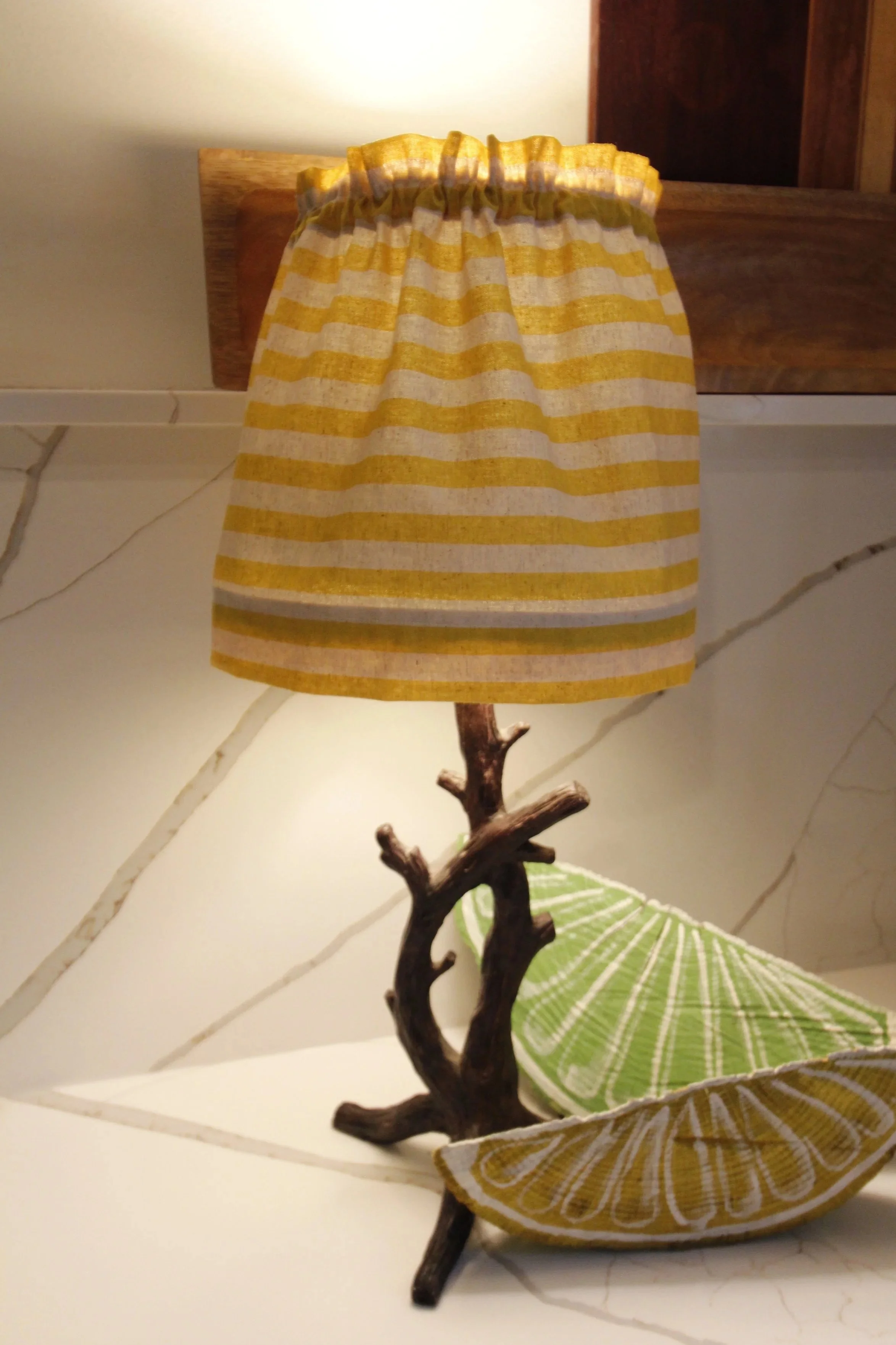 yellow stripe lamp shade