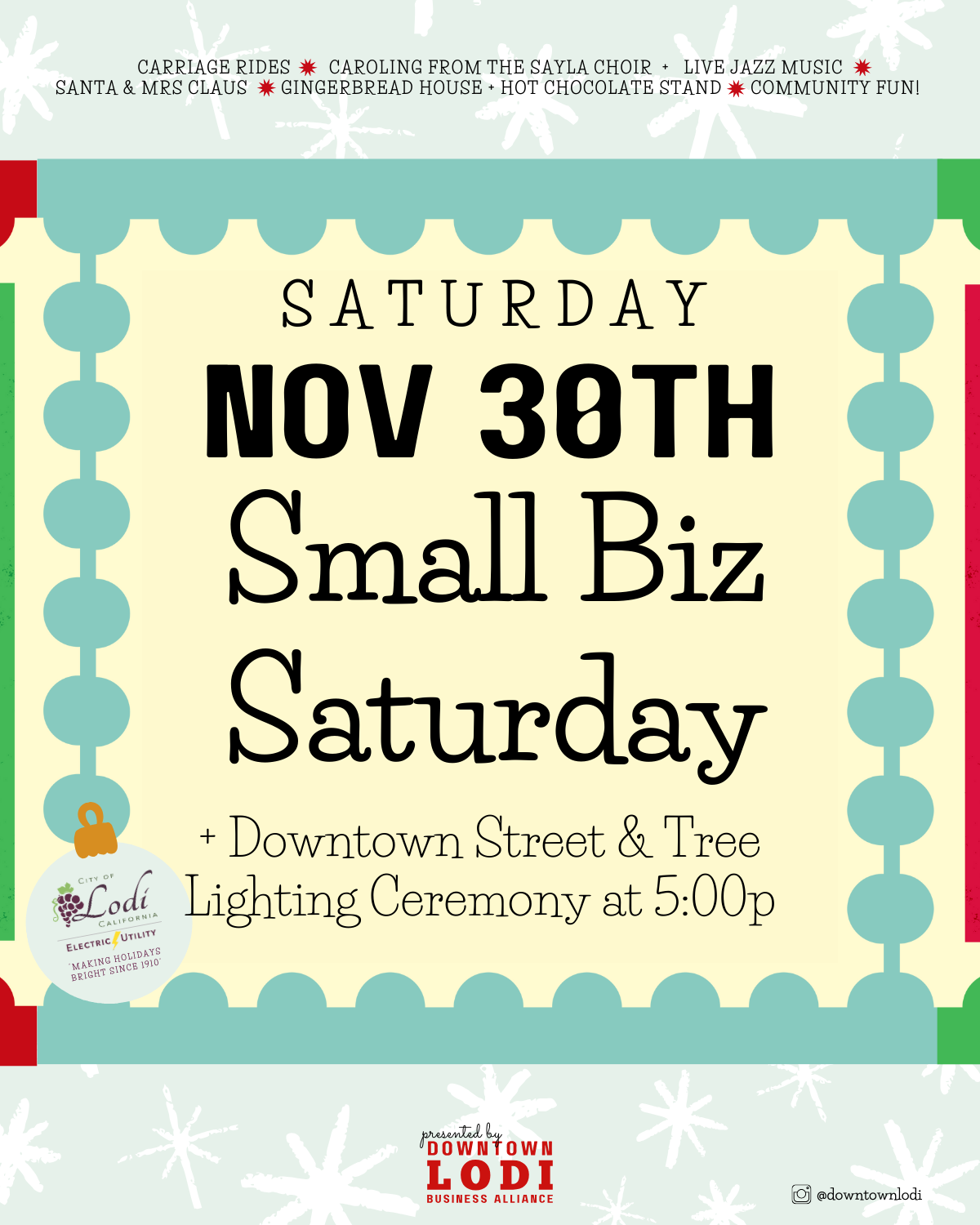 Small Business Saturday + Downtown Street & Tree Lighting Ceremony