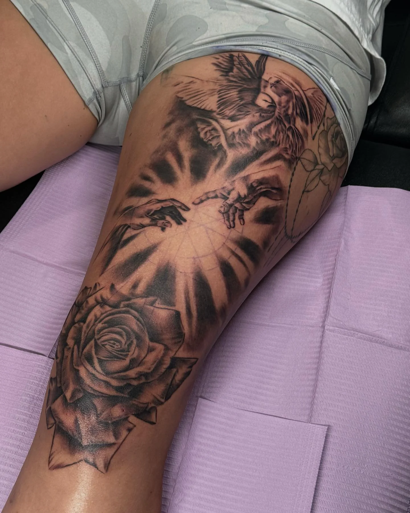 Some black and grey by @fishscvle_tattoos