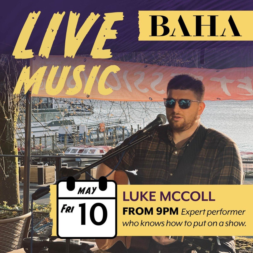 🎶 Live music vibes at Baha in Bowness this weekend! 🎸

Join us from 9pm for free entry and great tunes with Luke McColl on Friday, May 10th and Jonny Williams on Saturday, May 11th. See you there! 🎵

#LiveMusic #BahaBowness #WeekendVibes