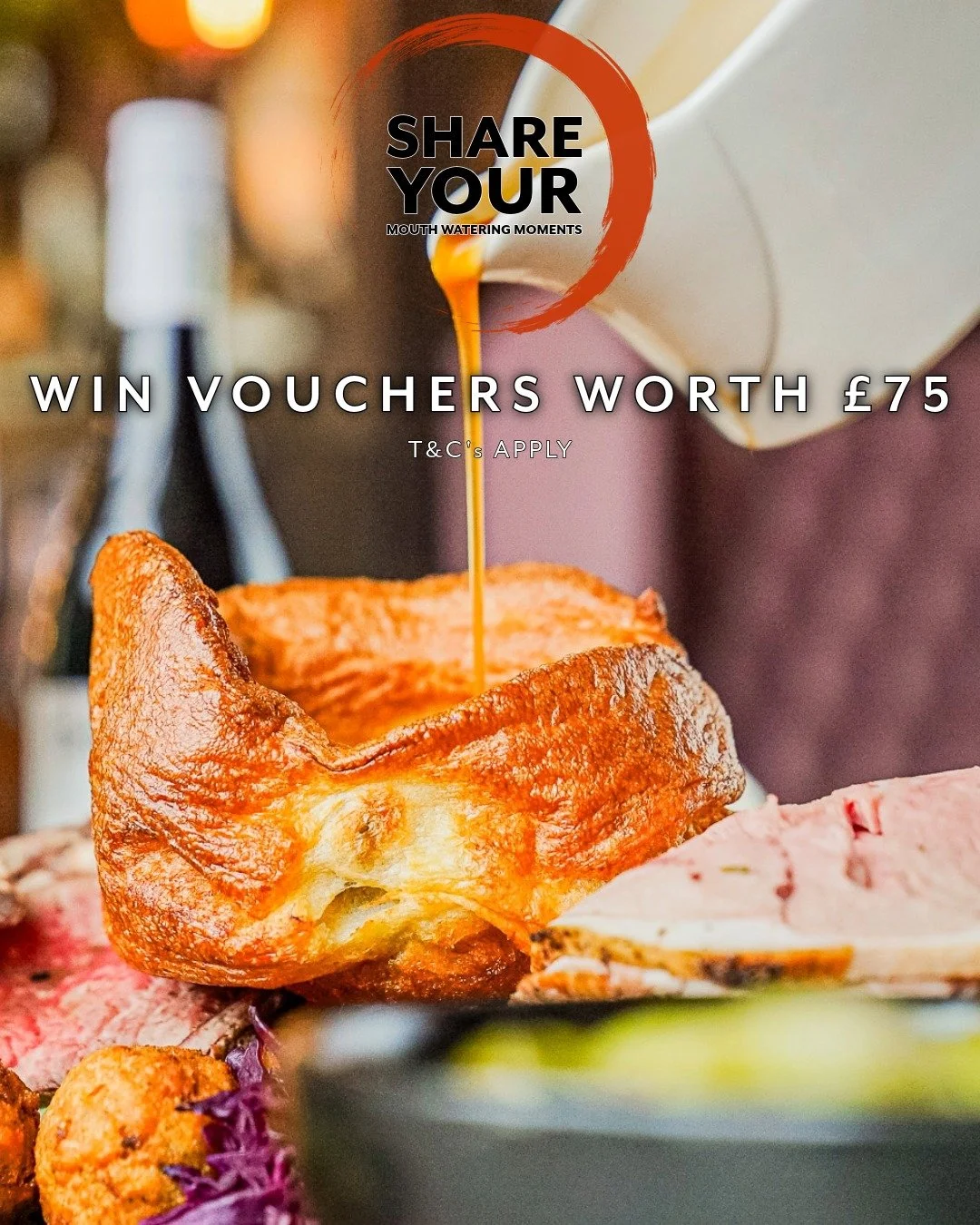 "Dinner + &pound;75 in vouchers? We're listening.

Here's the deal:
Write a review = &pound;25
Share a photo = &pound;25
Film a quick video = &pound;25
Do all three after your meal at BAHA and you've just earned &pound;75 in BAHA vouchers.
Ready
