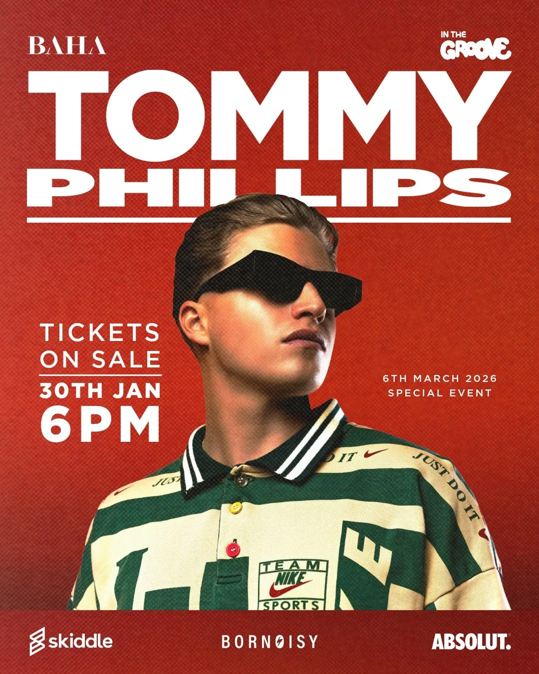 Tommy Phillips is coming to ignite the BAHA stage on 6th March! ⚡️

This is a guaranteed sell-out. Tommy is a true powerhouse and one of the UK&rsquo;s most electric emerging talents. He&rsquo;s bringing the ultimate night of house music to the heart