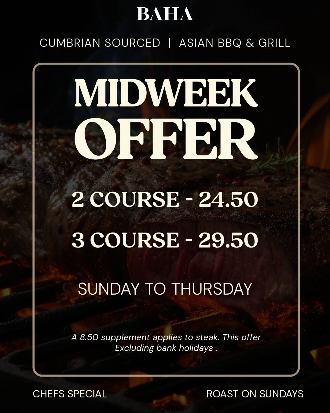 MIDWEEK. REIMAGINED. 🔥🥢

Why wait for Friday? Break the routine and dive into intense flavours that spark the soul. We&rsquo;re firing up the grill Sunday through Thursday to bring you an extraordinary feast at a price that hits just right.

Whethe
