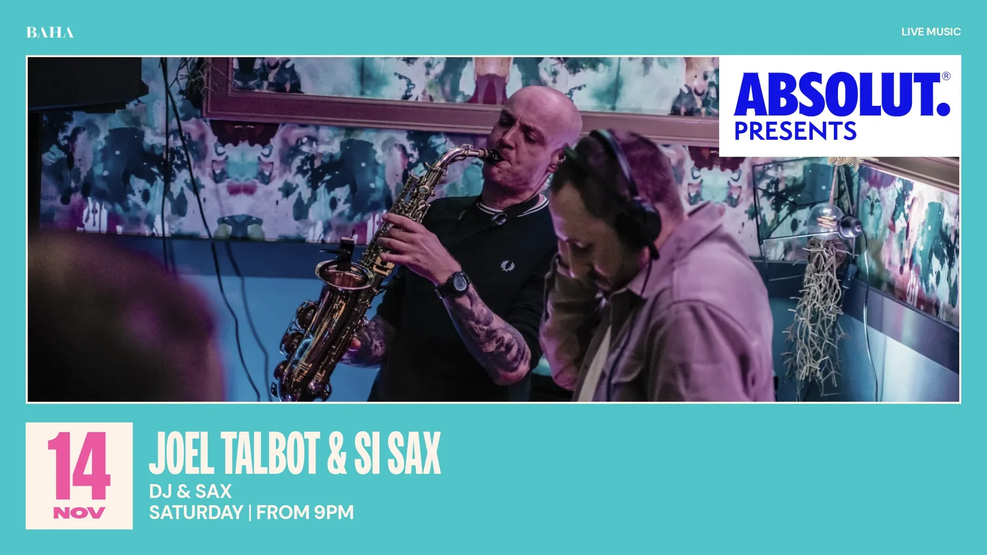 BA-LIVE MUSIC-JOEL TALBOT & SI SAX 14 NOVEMBER