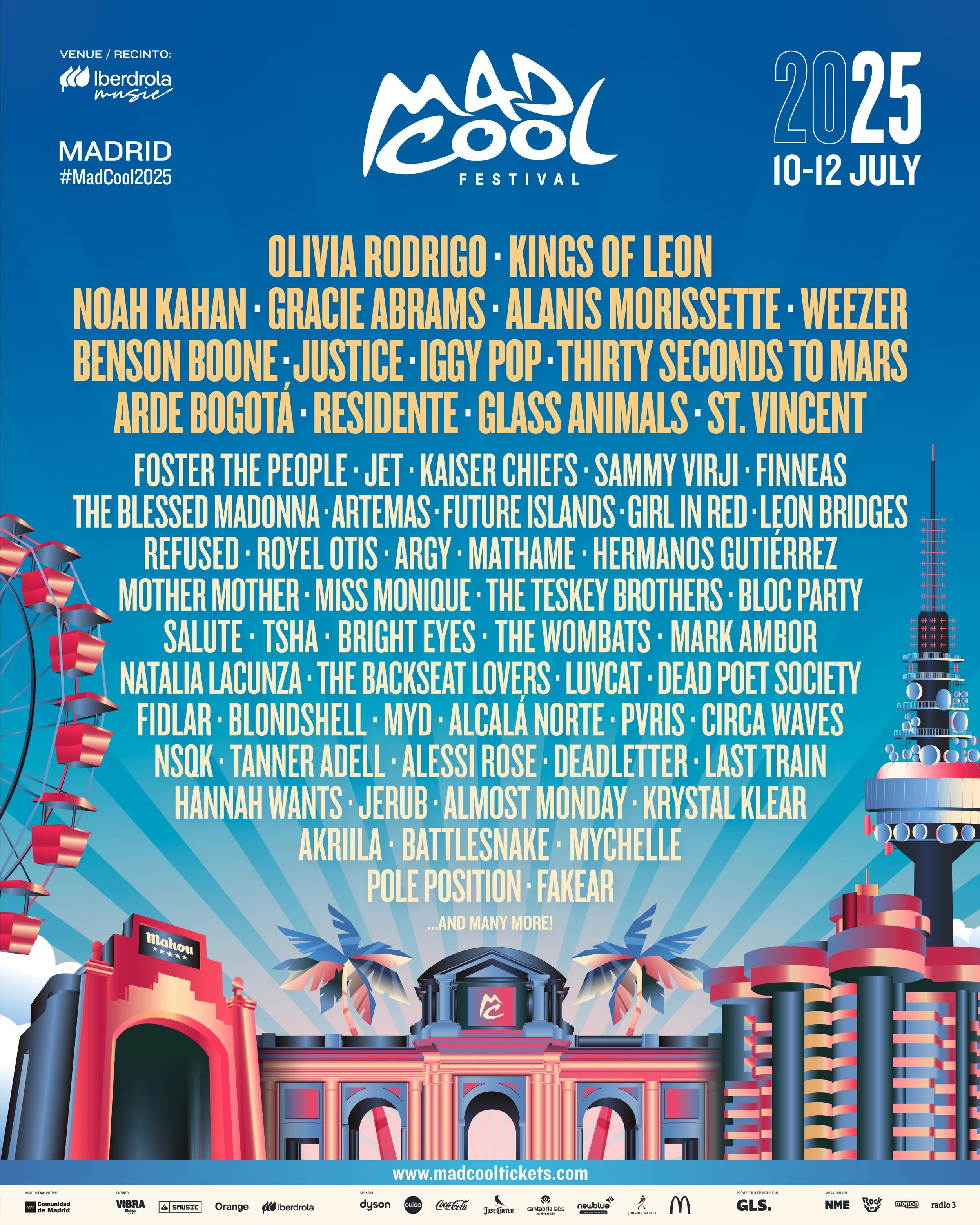 Mad Cool Festival announces Olivia Rodrigo, Iggy Pop, Weezer, Gracie