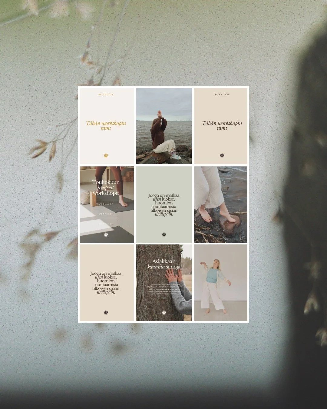 2/3 - Joogastudio Tyyni

Joogastudio Tyynille toteutettiin kokonaisuus, joka sis&auml;lsi t&auml;ysin r&auml;&auml;t&auml;l&ouml;idyt nettisivut, logon, kevyen br&auml;ndi-ilmeen sek&auml; br&auml;ndinmukaiset Canva-pohjat.

Asiakkaalle luotiin kusto