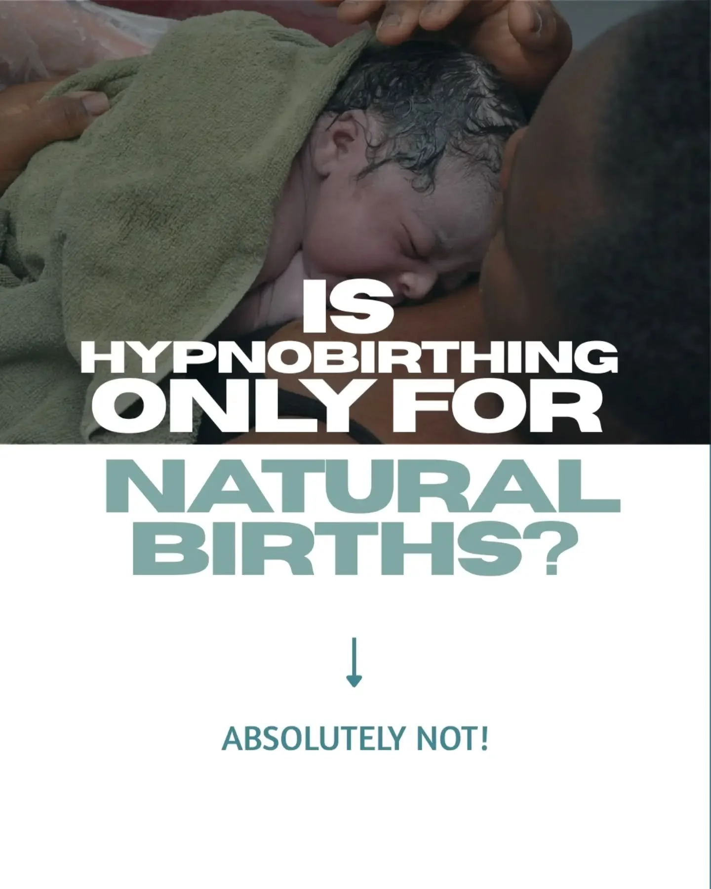 ✨ Is hypnobirthing only for natural births? ✨

👉🏽 Absolutely not! 👈🏿

Homebirth

Hospital Birth

Caesarean Birth

And every birth in between!

The tools, techniques and skills you and your partner will learn in your hypnobirthing classes will hel