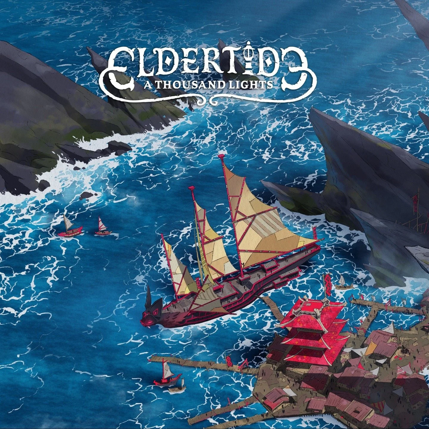 Art production has been finished for Eldertide: A Thousand Lights. We could not be happier with the world we created for this game!
This piece shows the remote outpost of The Enclave, one of the five houses vying for the title of Tribe Leader of the