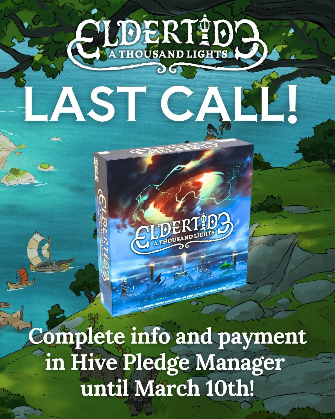 ⚠️ Action Required: Pledge Manager Closing Soon!
Attention ELDERTIDE backers! The Hive Pledge Manager is officially closing on March 10th at 6:00 PM Japan Time.

Please finalize your order by confirming your shipping address and payment before this d