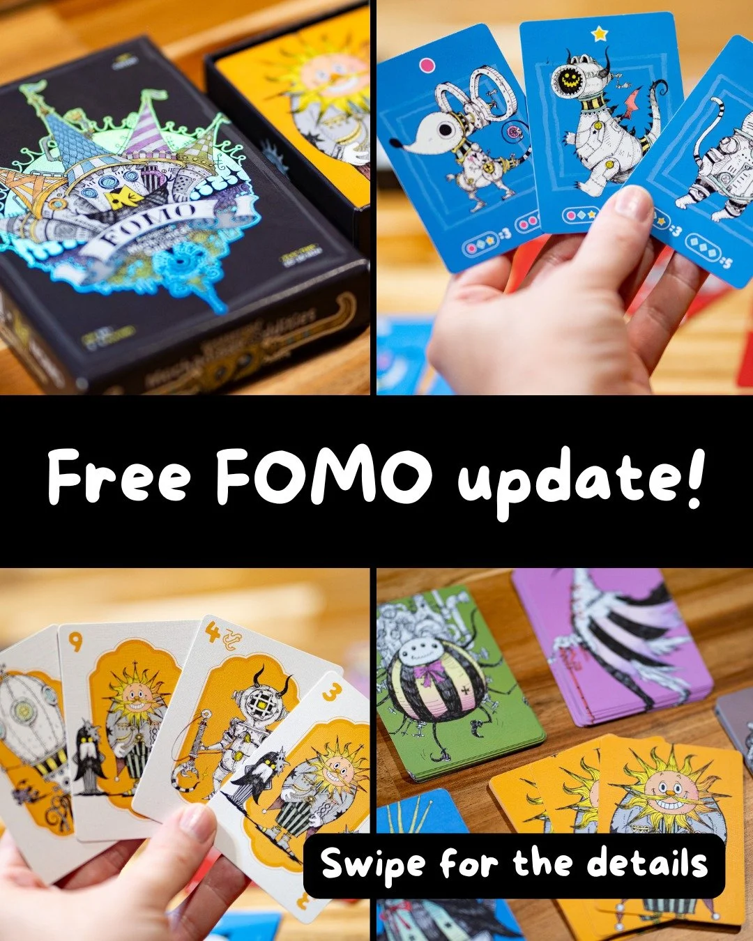 ✨ New FREE update for FOMO: Foragers Of Mechanical Oddities! ✨
We&rsquo;ve just released a simple rule change for FOMO that makes the gameplay even more strategic! 
Pick up the reference card at our booth during events, or download and print the new 