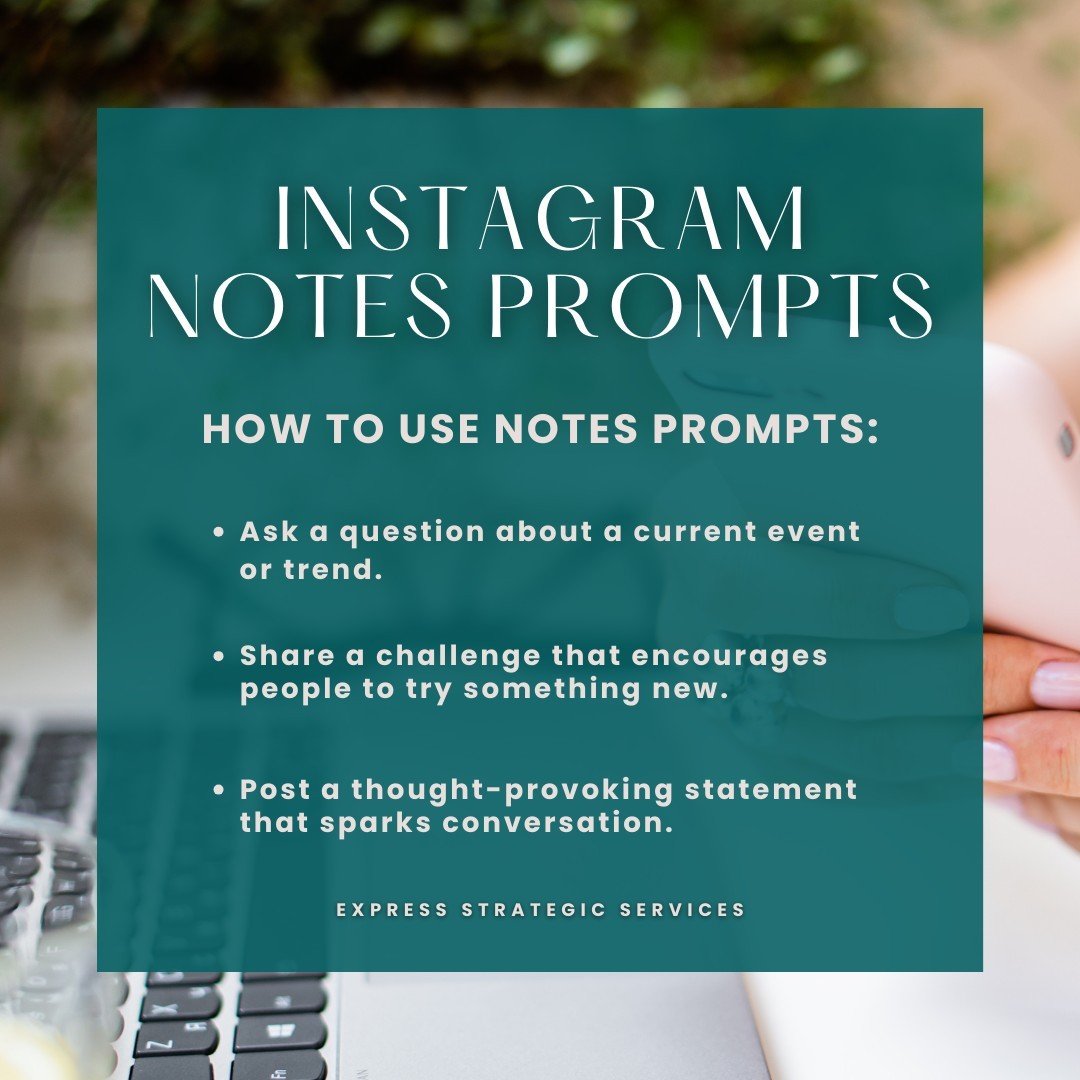 Have you tried Instagram's new Notes prompts? Through these prompts, Instagram aims to offer users additional avenues to express themselves and foster connections with others on the platform.

Whether you're a business owner or just looking to enhanc