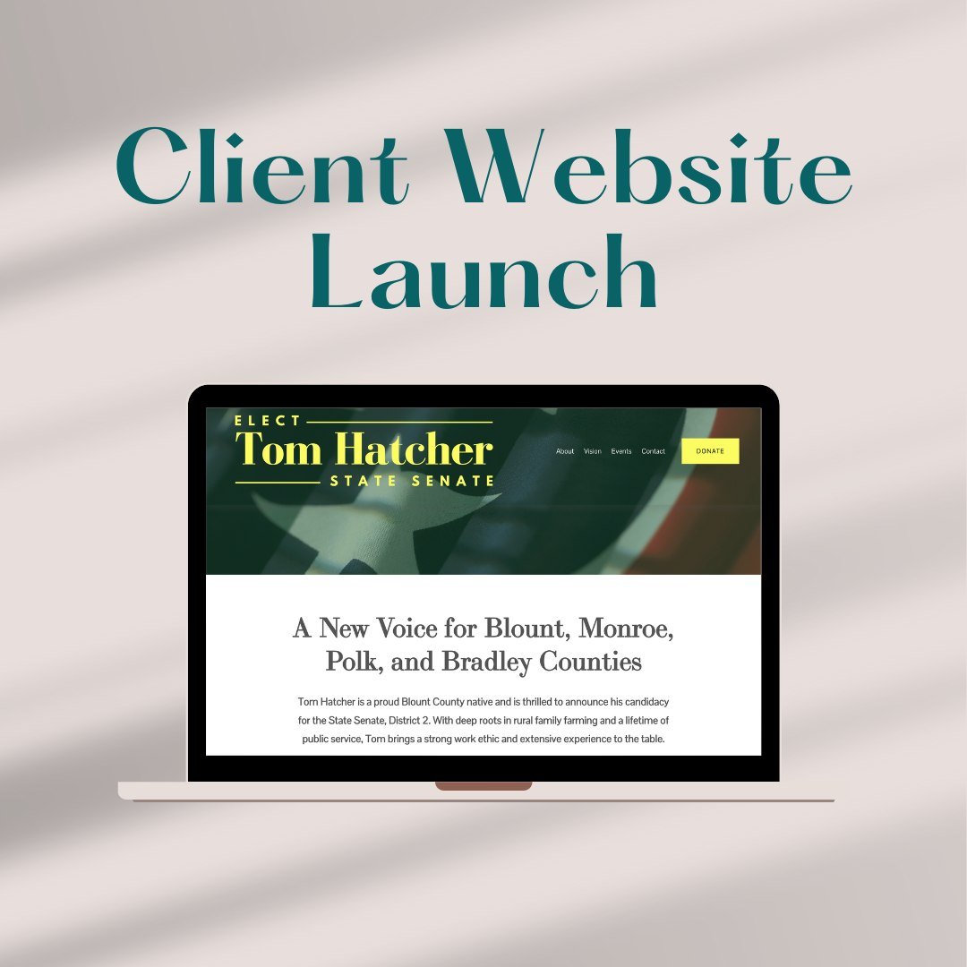 We recently completed this new website for our friend, Tom Hatcher for State Senate, a native of Blount County who is running for Tennessee State Senate, District 2. 

Our team would love to help your vision for a website come to life. Send us a mess