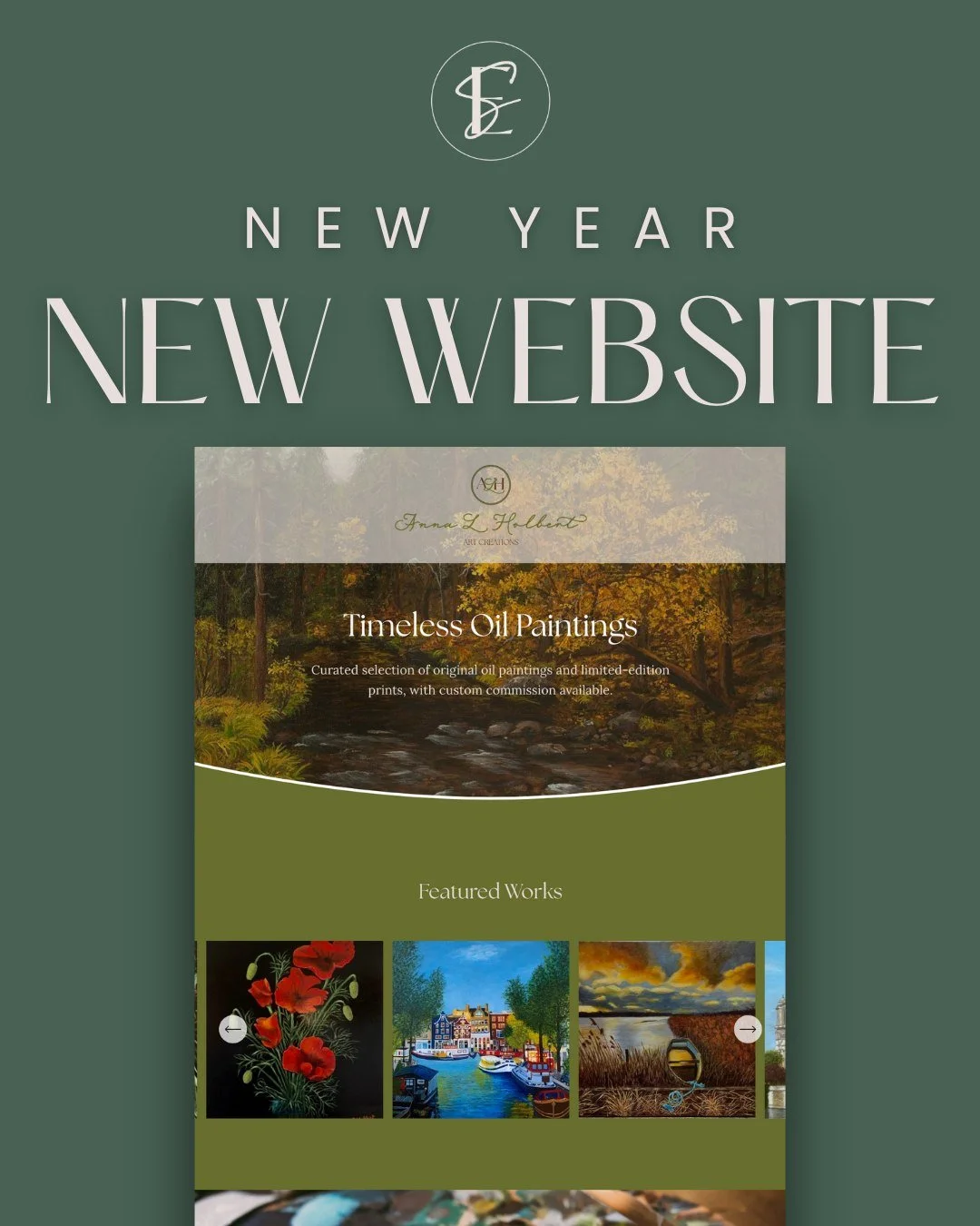 New Year, New Site! Our creative team brought this website to life based on our client&rsquo;s vision and displayed her timeless oil paintings beautifully. Let us know what you think in the comments below!