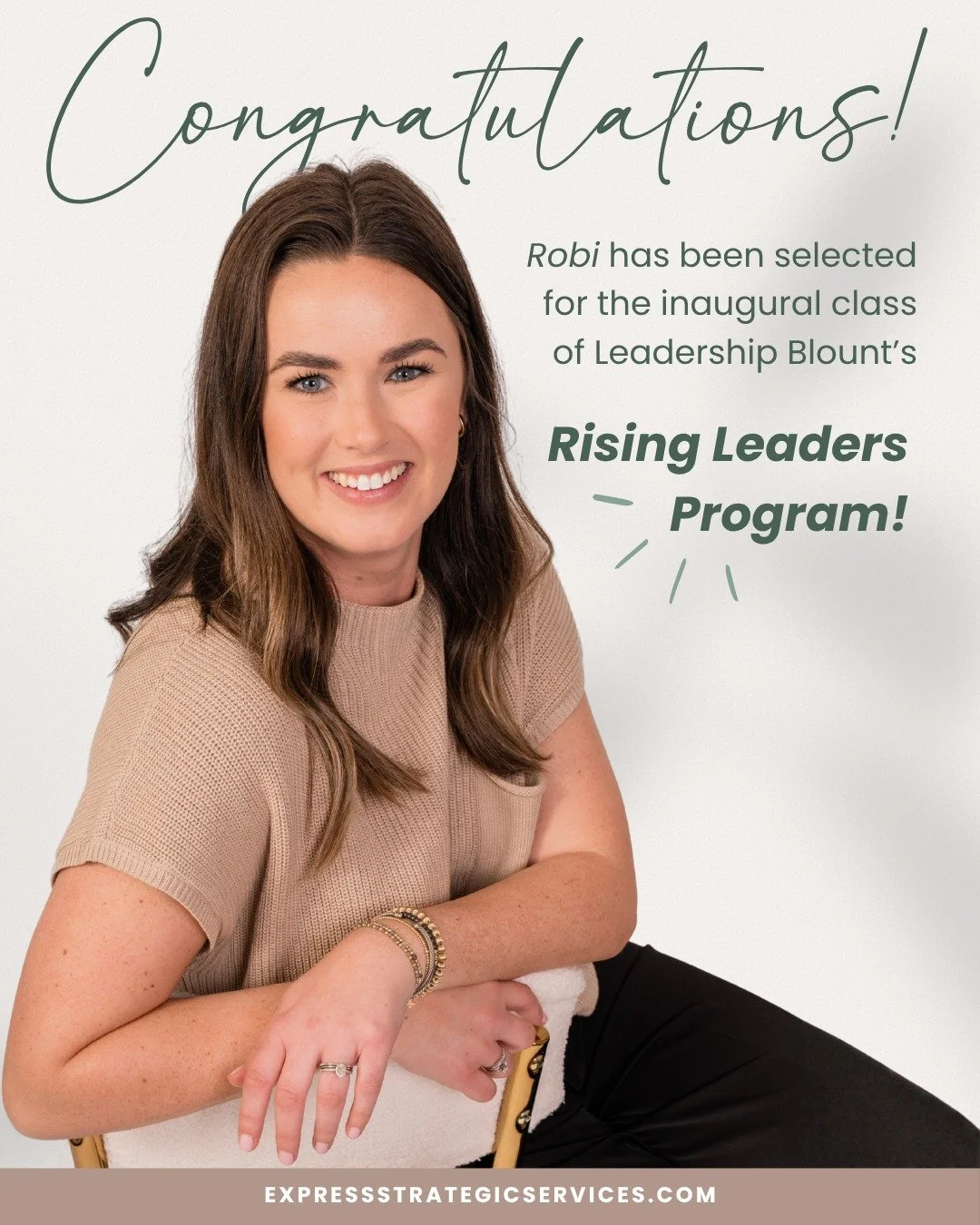 We&rsquo;re excited to share that our very own Robi Long has been selected for the inaugural class of Leadership Blount&rsquo;s Rising Leaders program!

Designed for early-career professionals, this six-month program focuses on developing essential s