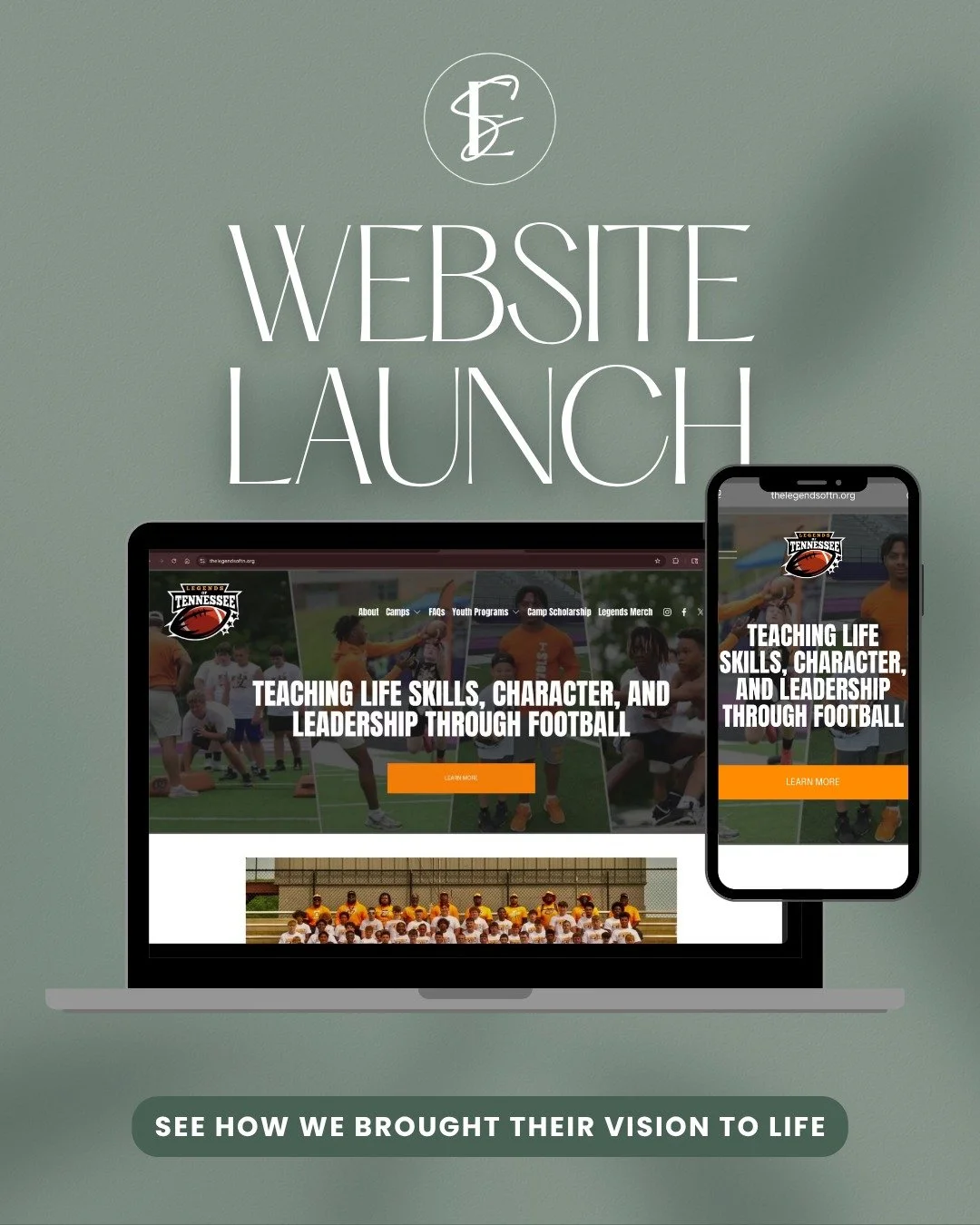When we designed the website for Legends of Tennessee, every detail was built with intention&mdash;created to reflect their mission, connect with their community, and make it easy for people to get involved.

Our team took time to understand their au