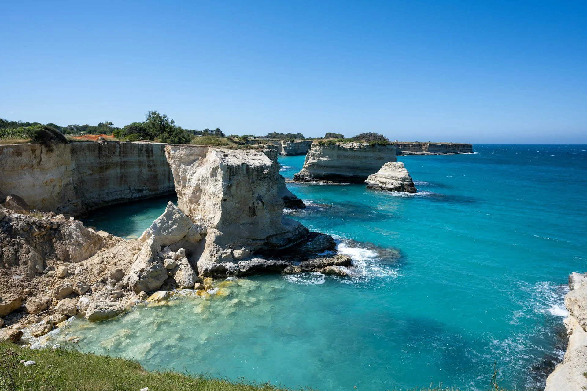 Faraglioni sea stacks at Torre Sant'Andrea on the Salento coast