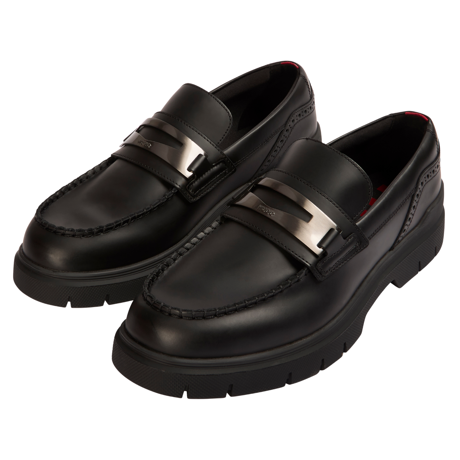 Hugo Men's Black Hardware-trimmed Moccasins