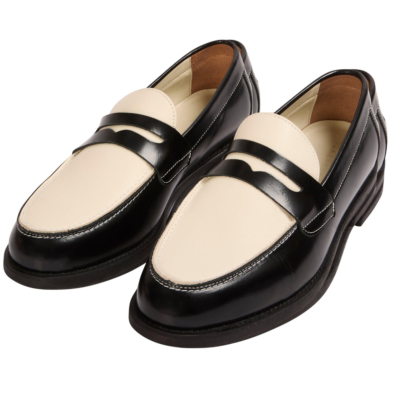 DUKE + DEXTER WILDE PEBBLE PENNY LOAFER BLACK X WHITE
