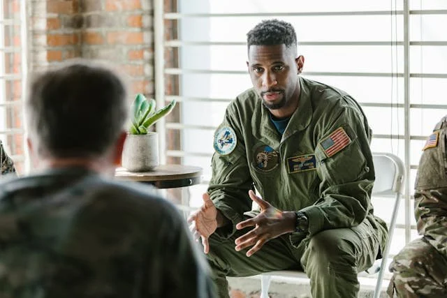 a man in therapy with a uniform on