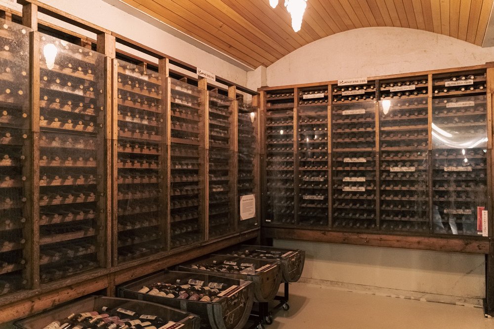 Old bottles in the cellar
