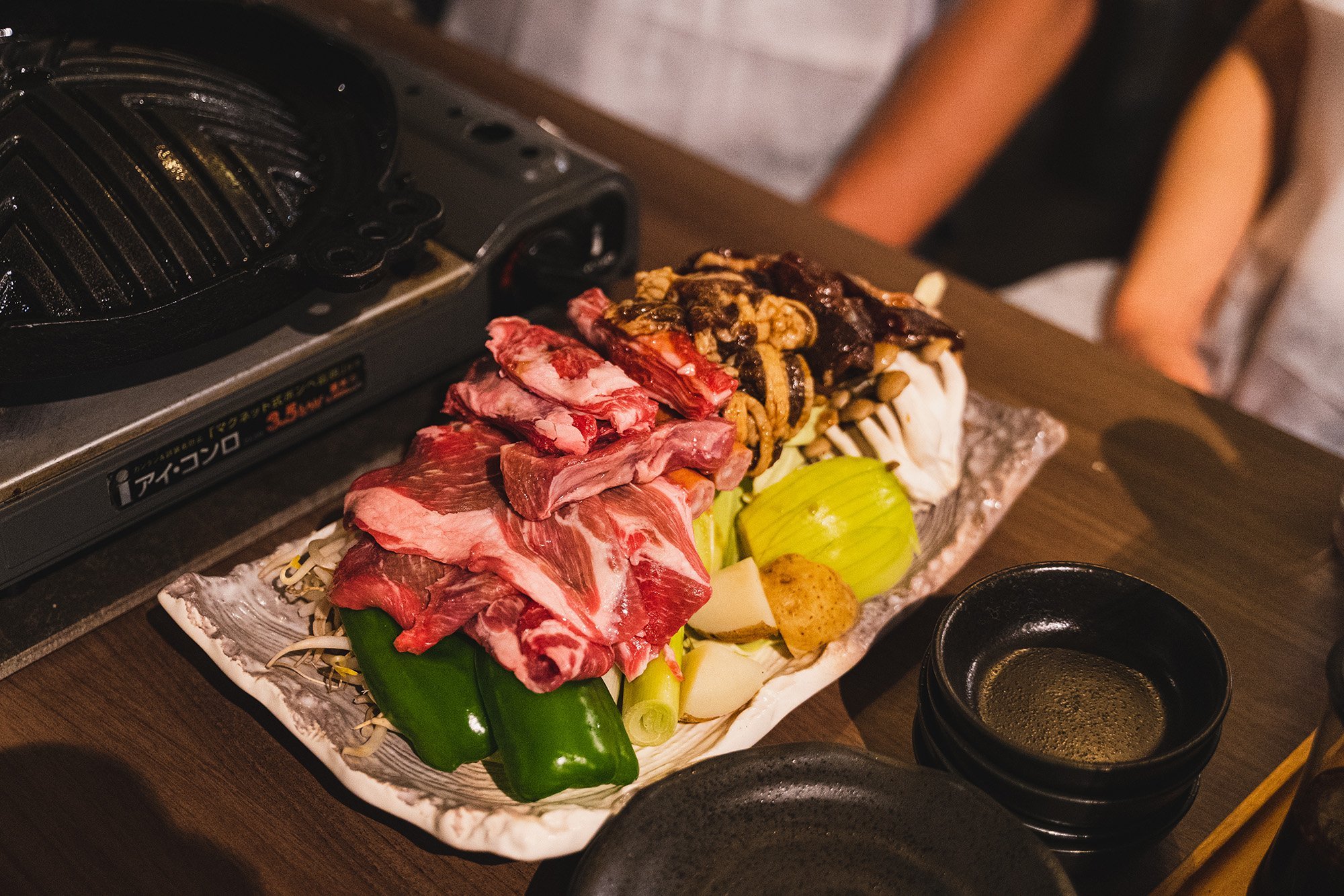 Meat and vegetables plate