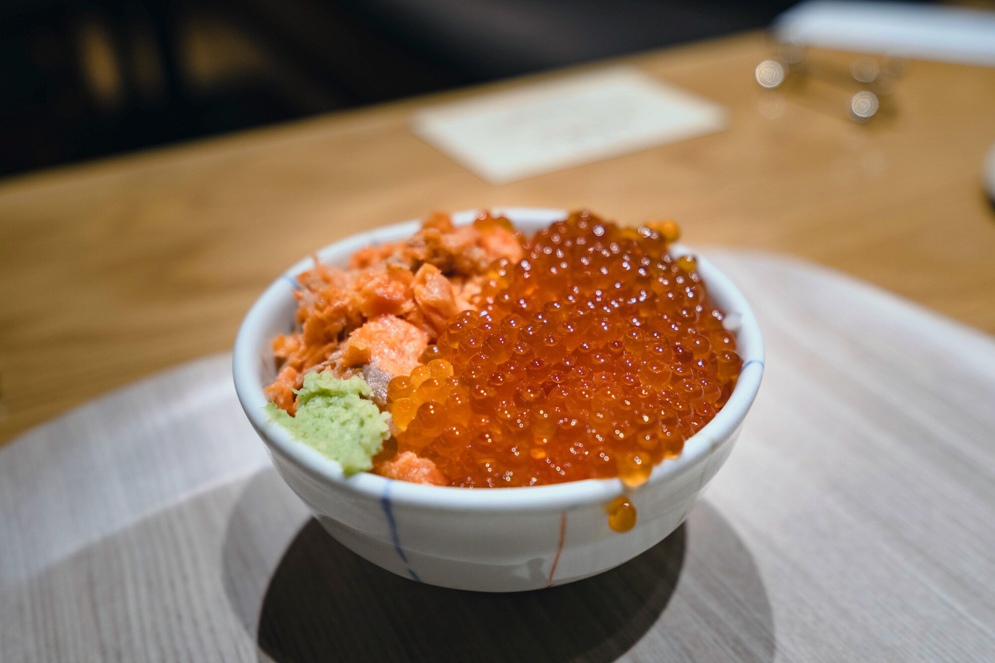 Ikura and salmon flake bowl