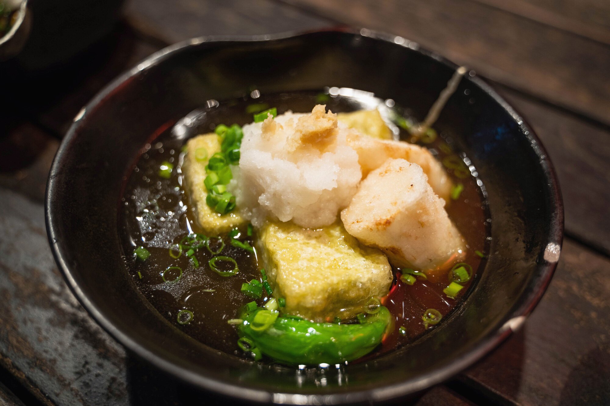 Agedashi tofu and nagaimo