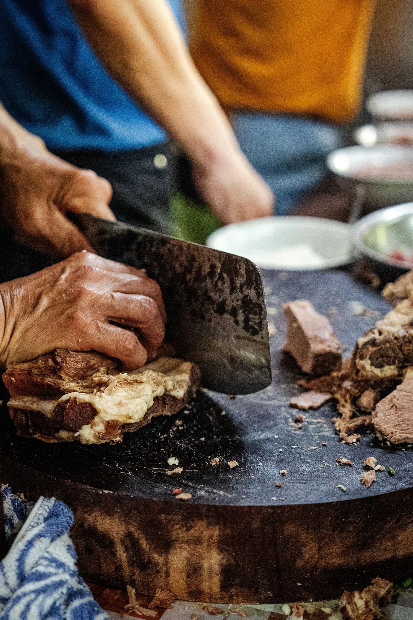 Slicing beef