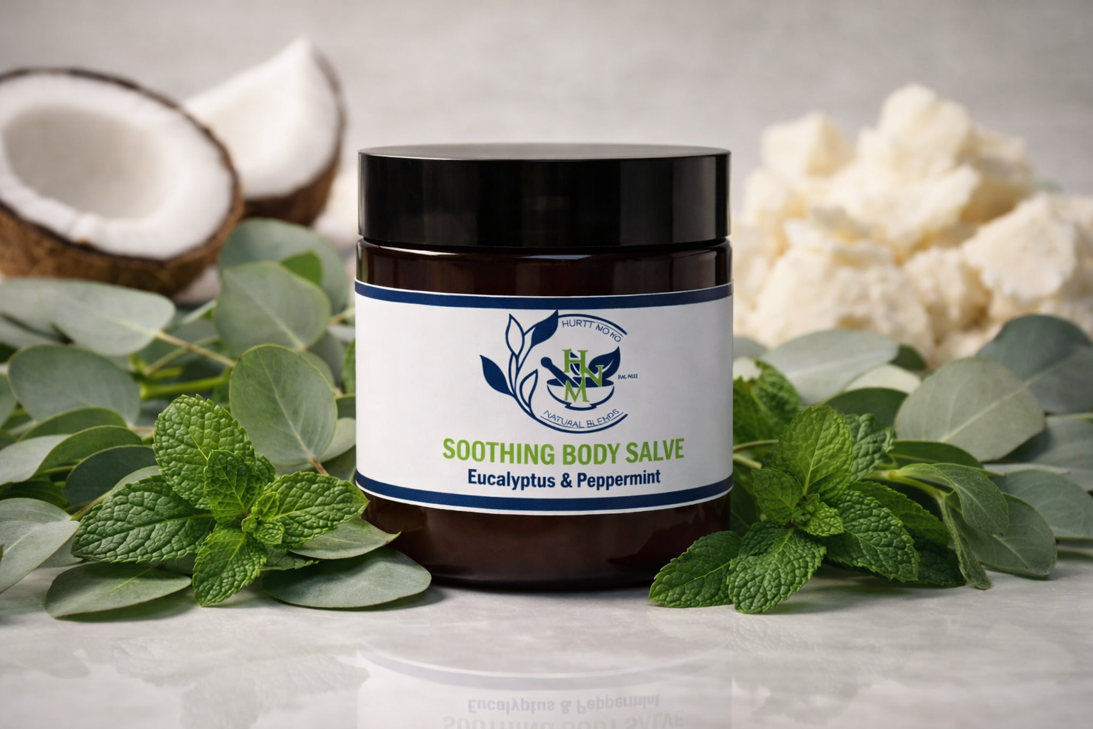 Hurtt No Mo Soothing Body Salve – Eucalyptus & Peppermint Cooling Herbal Muscle Balm
