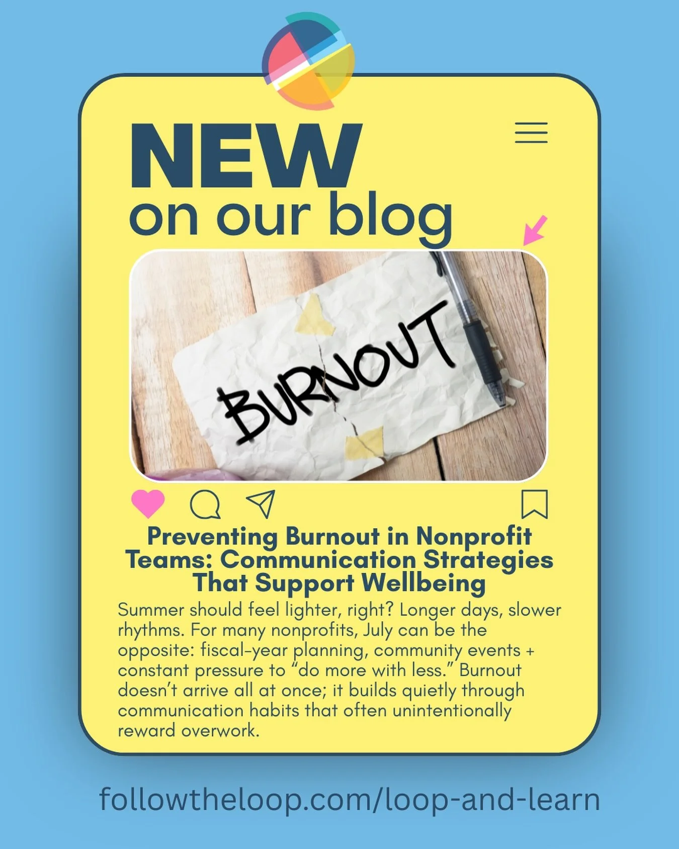 JULY BLOG POST // Summer should feel lighter, right? Longer days, slower rhythms, a little more breathing room. But for many #nonprofit teams, July can be the opposite: overlapping campaigns, fiscal-year planning, community events, and the constant p