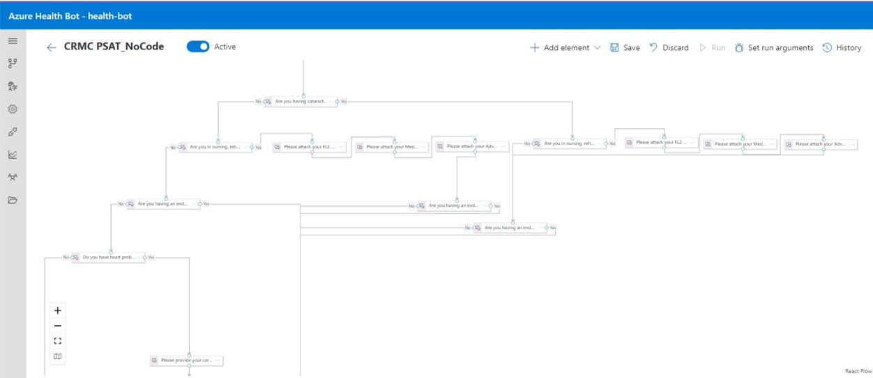 FHIR data connection setup screen in Azure Health Bot