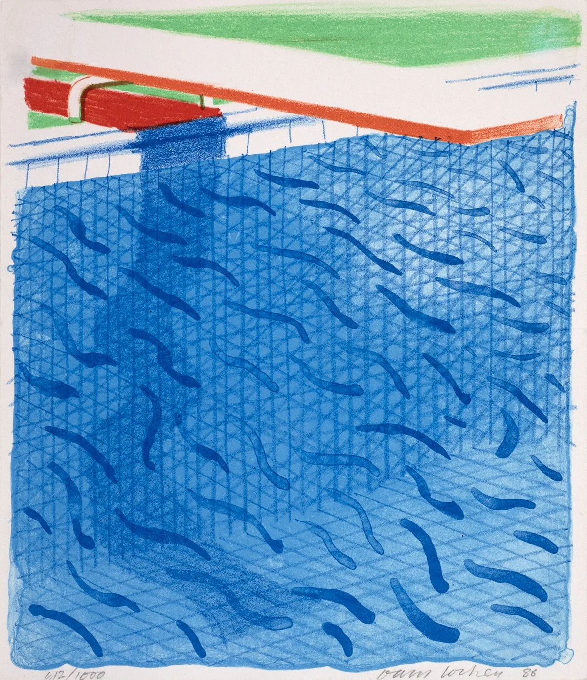 David Hockney, Pool Made with Paper, 1980. Lithograph