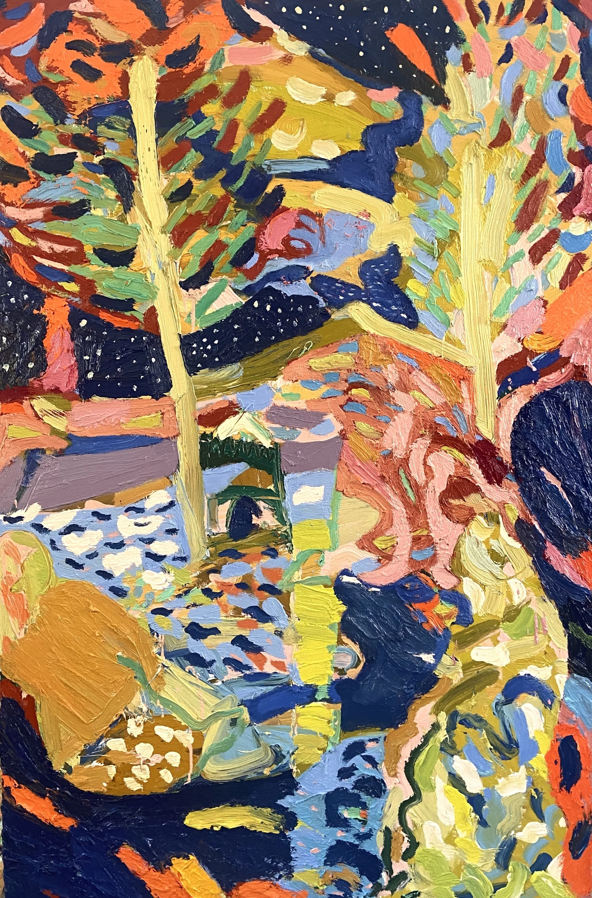 Paul Wadsworth (b.1964), Temple Lake Under the Stars, 2025. Oil on canvas, 150 x 100 cm. £5, 400