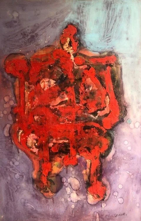 Magda Cordell (1921-2008) Doppler Type 2, 1957. Oil on canvas, 152.4 x 101.6 cm. Courtesy of Jack Wakefield 
POA