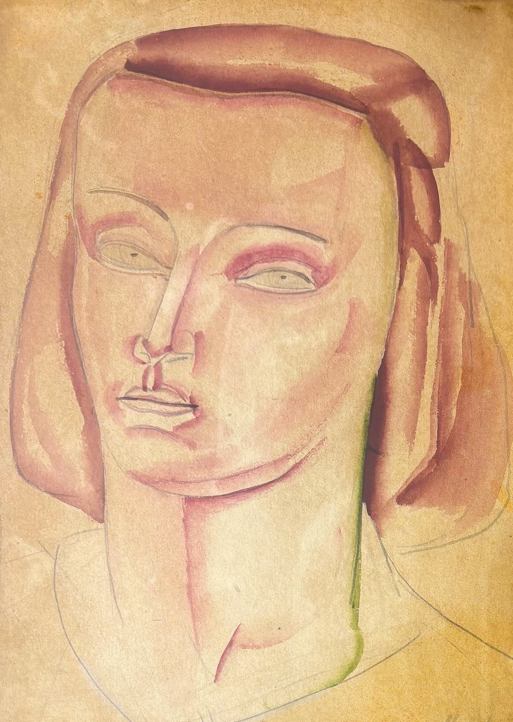 Frances Hodgkins (1869-1947), Portrait of a Woman. Watercolour with wash over pencil, 23 x 16 cm