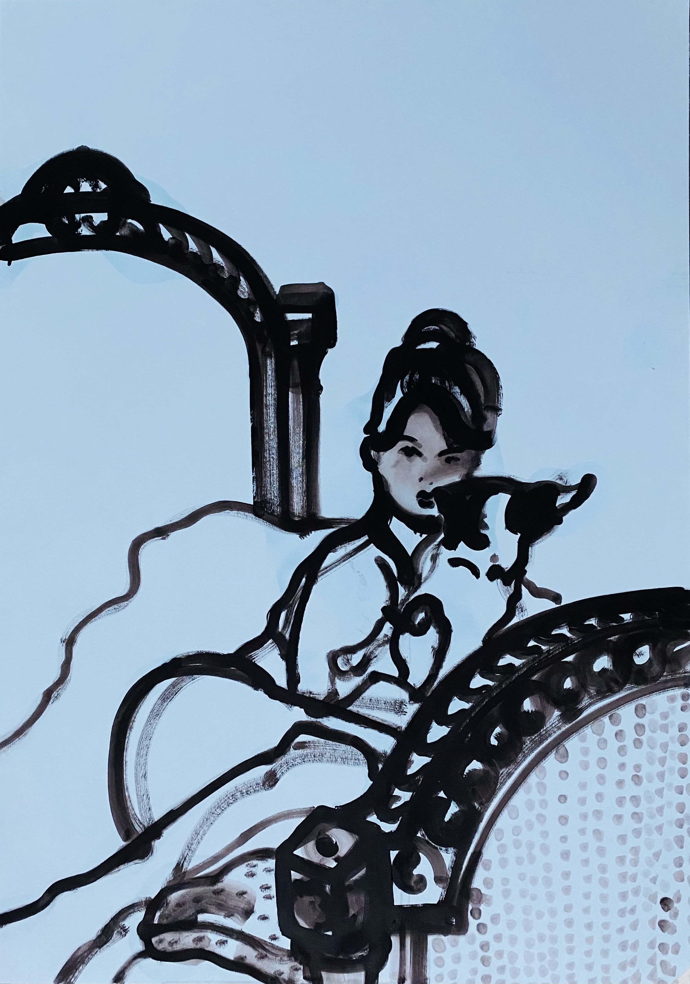 Ilona Szalay (b.1975), Seren & Otto,
2022. Oil on paper, 84 x 60cm. £2,450